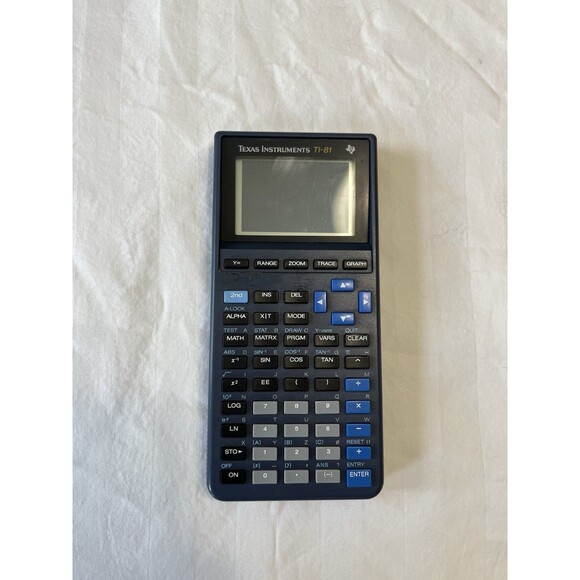Texas Instrument TI 81 Graphing Calculator Blue Cover Tested School Math - Picture 6 of 7